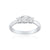Diamond Trilogy Ring in 18ct White Gold (TW=55pt)